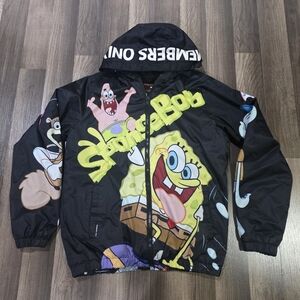 Members Only X Nickelodeon SpongeBob SquarePants Graphic Hooded Full Zip Jacket.